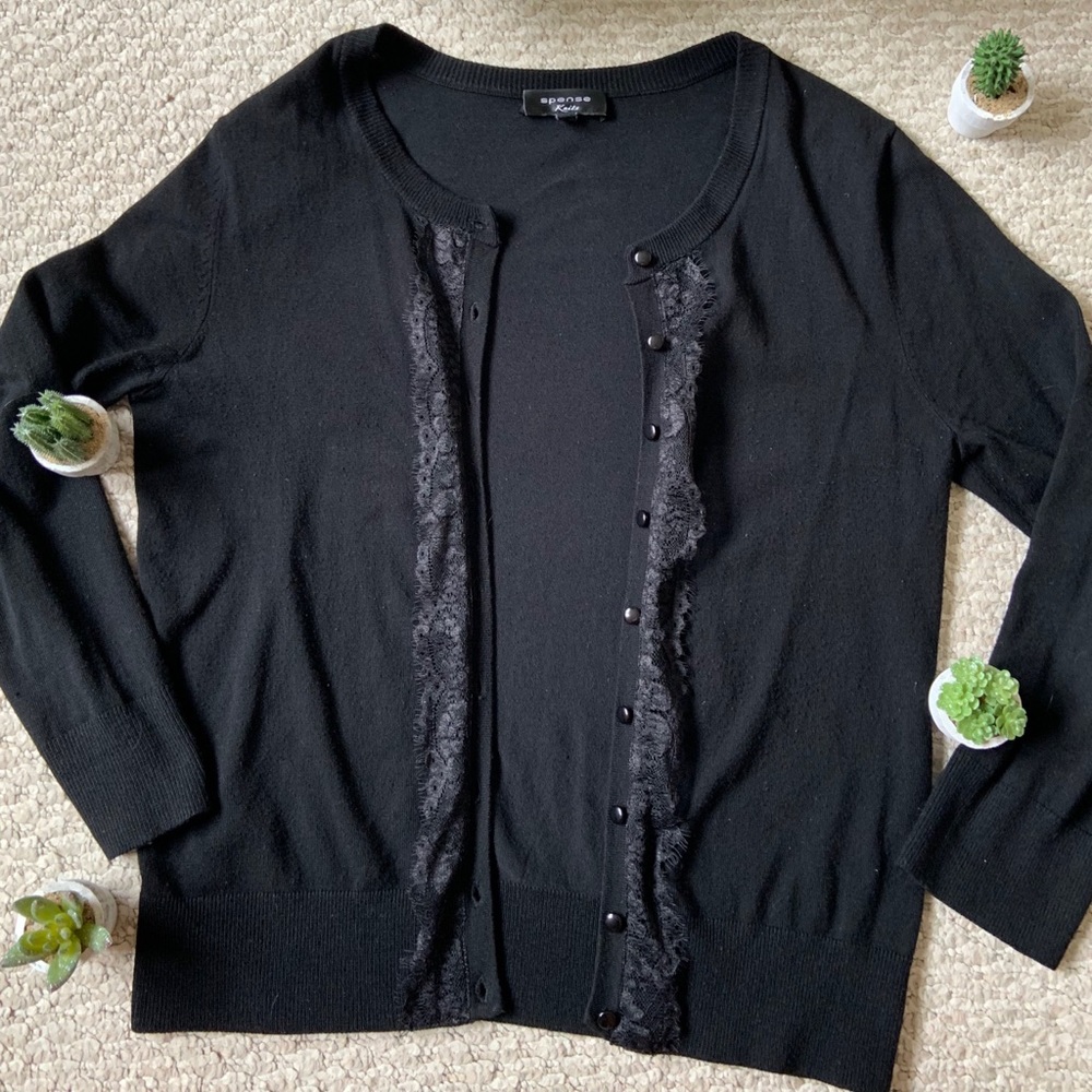 Spense Black Lace Cardigan